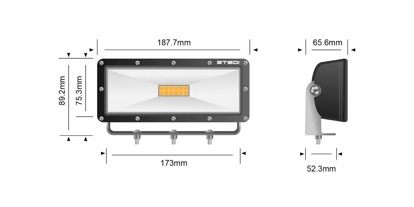 STEDI Hyper LED Flood Light 8 Inch 60W Off-Road Vehicle Lighting