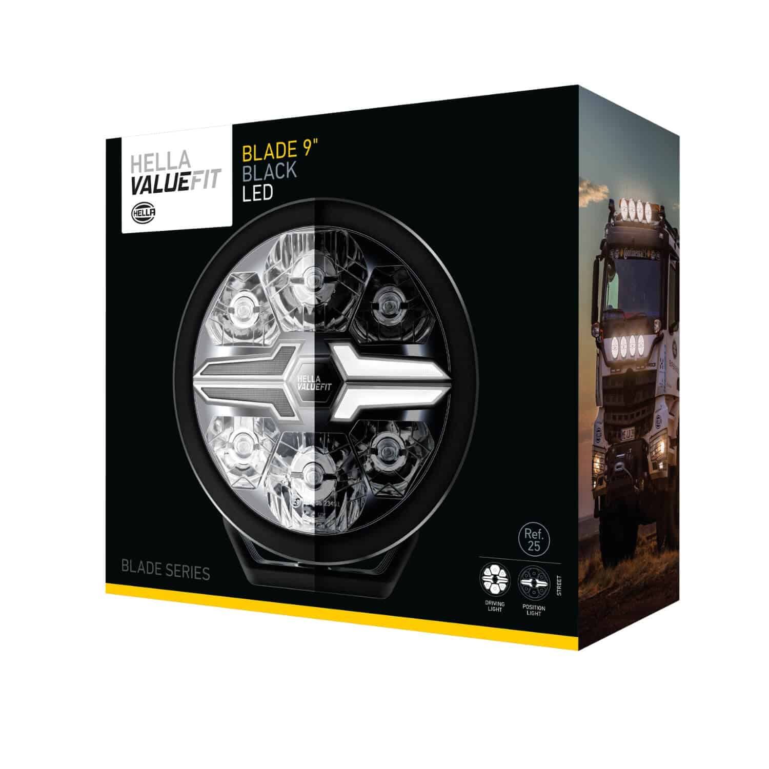 HELLA Valuefit Blade 9-inch Round Black LED Off-Road Driving Light