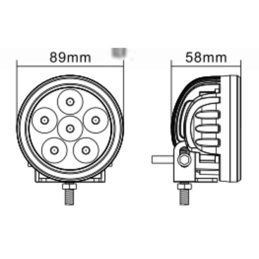 Hella Valuefit 18W Round LED Worklight Spot Beam - Durable Off-Road Auxiliary