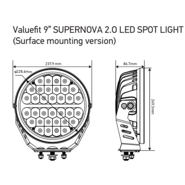 Hella ValueFit Supernova 2.0 9'' LED Spot Light Single