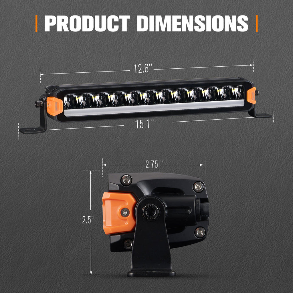 Lightfox 12-inch 8,250 Lumen IP68 Waterproof LED Light Bar Off-Road