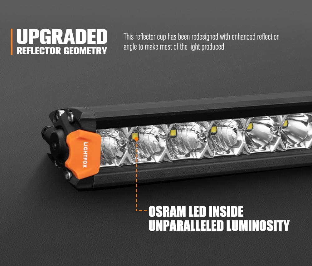 Vega Series 20-inch Osram LED Light Bar: 12,580 Lumens, 1Lux@1,486ft, Off-Road Ready