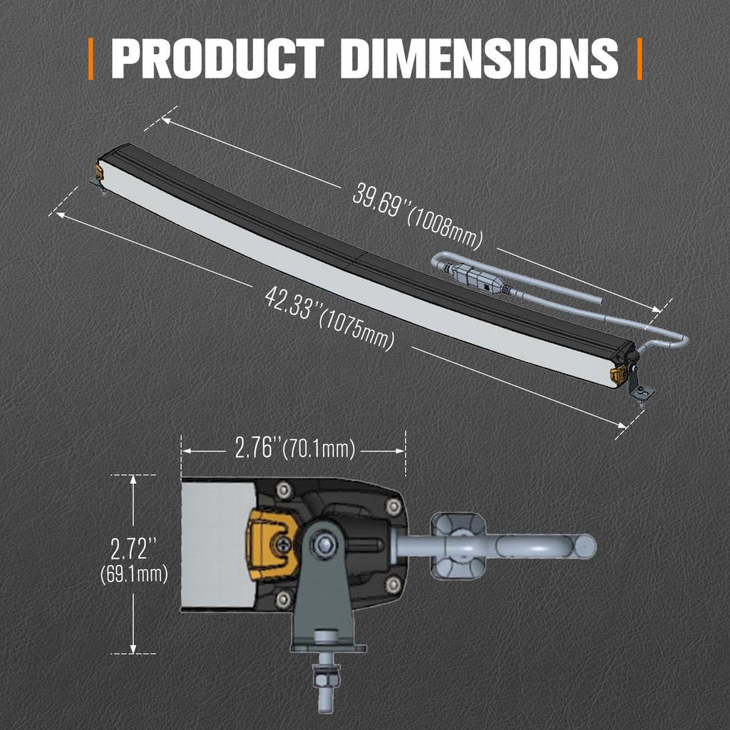 Lightfox 40-Inch Curved LED Off-Road Light Bar: Extreme Brightness, Durable, All-Weather Performance