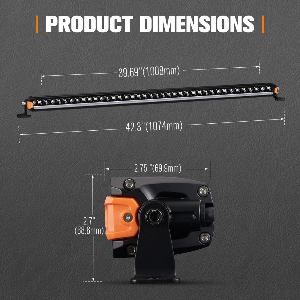 Lightfox 40-inch LED Light Bar: Ultra-Bright 18,700 Lumens, IP68 Waterproof