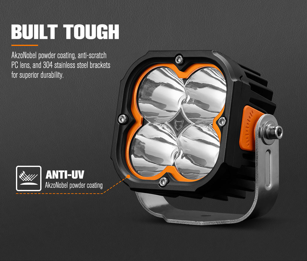 Lightfox Cygnus 5-inch Osram LED Pod Light Pair, 7053 Lumens Off-Road