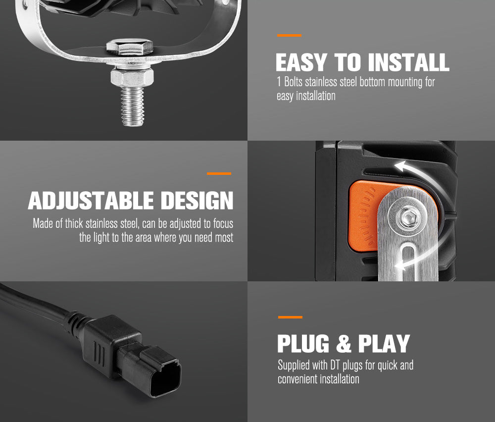 Lightfox Cygnus 5-inch Osram LED Pod Light Pair, 7053 Lumens Off-Road