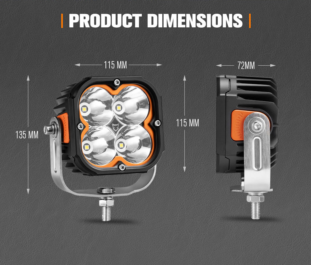 Lightfox Cygnus 5-inch Osram LED Pod Light Pair, 7053 Lumens Off-Road
