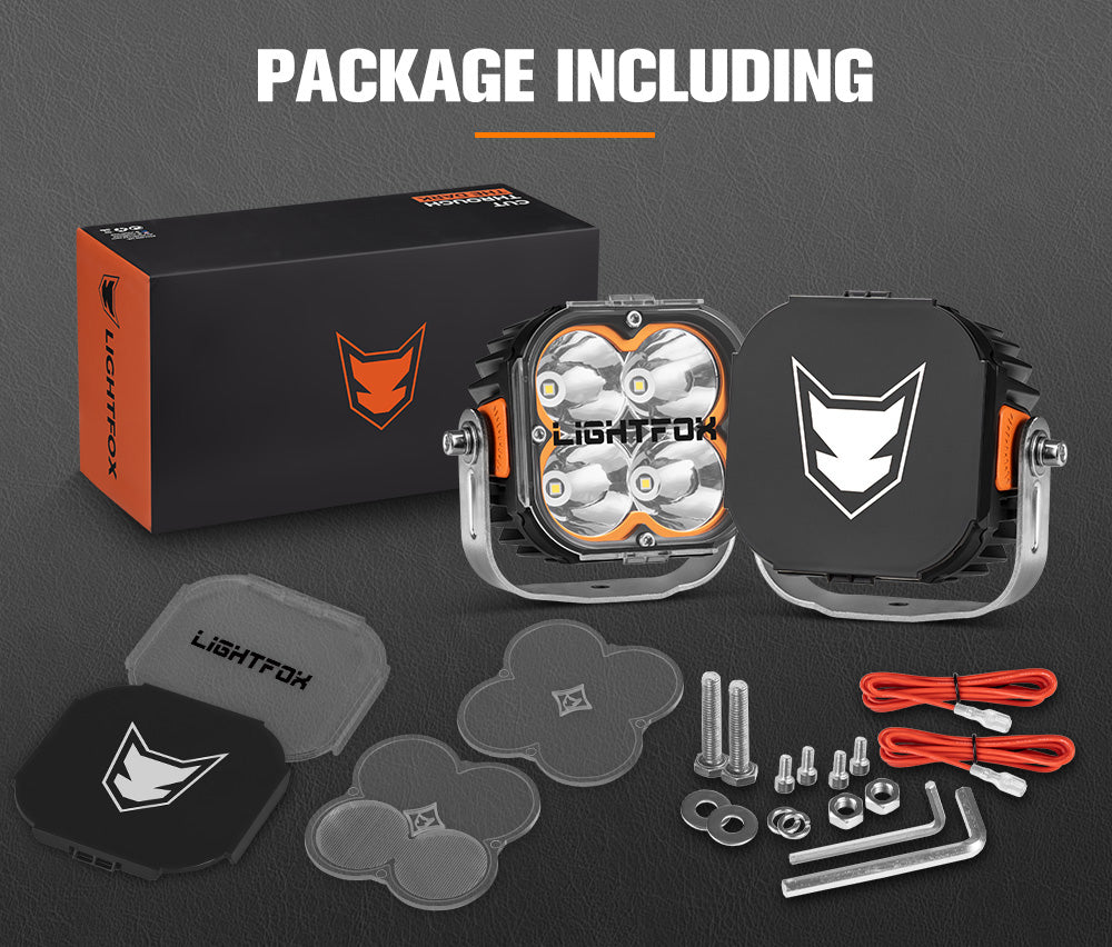 Lightfox Cygnus 5-inch Osram LED Pod Light Pair, 7053 Lumens Off-Road