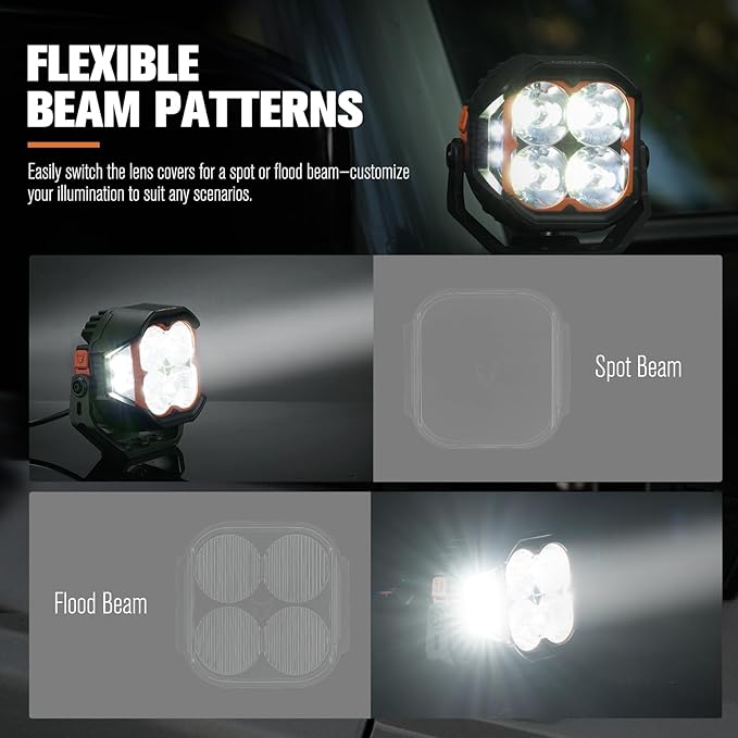 Lightfox 5-Inch Cygnus LED Pod Lights: Dual Side Shooters, IP68 Off-Road
