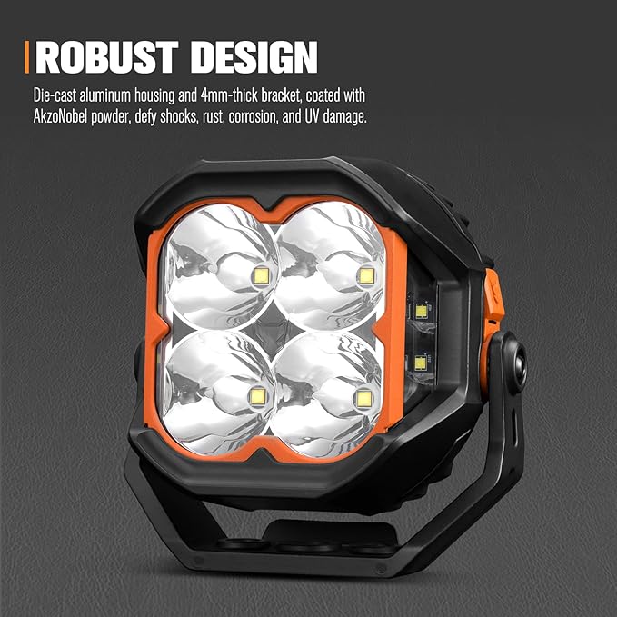 Lightfox 5-Inch Cygnus LED Pod Lights: Dual Side Shooters, IP68 Off-Road