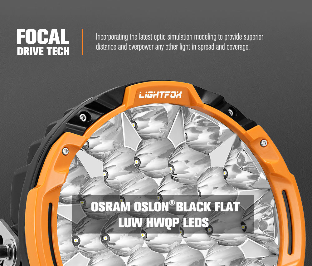 Lightfox 7/9-inch Osram LED Driving Lights: Compact, Powerful Off-Road Visibility