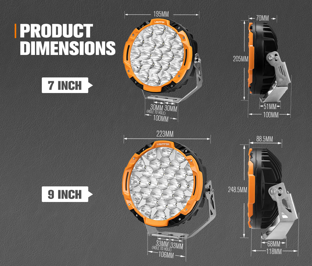 Lightfox 7/9-inch Osram LED Driving Lights: Compact, Powerful Off-Road Visibility