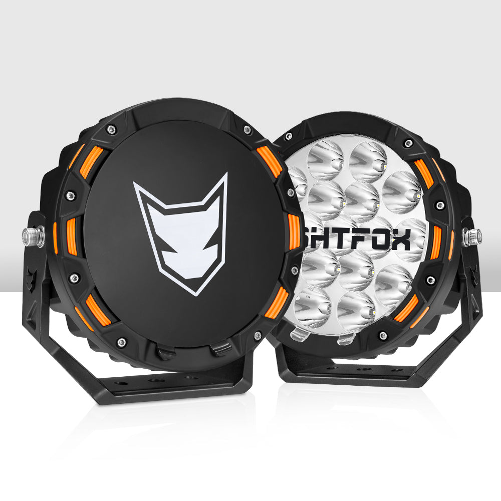 Lightfox 7-inch LED Driving Light 12,603 Lumens, IP68 Waterproof Off-Road Spotlights