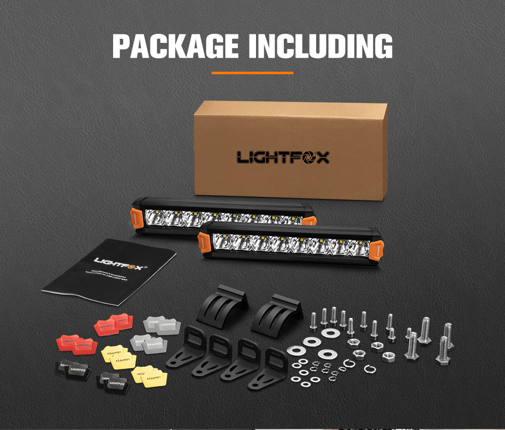 Lightfox Vega 8-Inch OSRAM LED Bar Pair Off-Road Driving Lights
