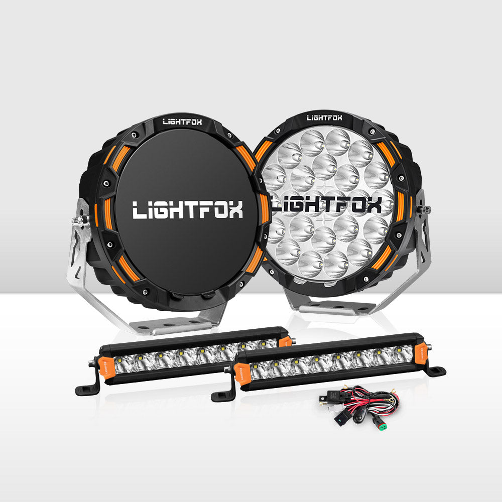 Lightfox OSRAM 9-inch LED Driving Lights & 8-inch Pods Set