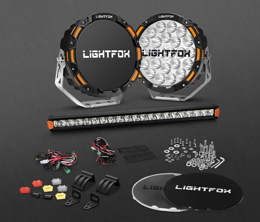 Lightfox OSRAM 9-inch LED Driving Lights & 20-inch Bar Kit