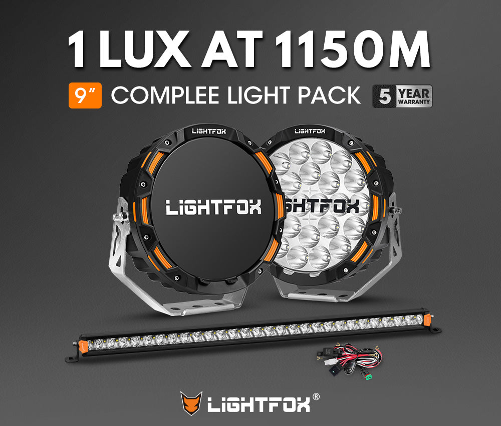 Lightfox OSRAM 9-inch Driving Lights 28-inch LED Bar Combo