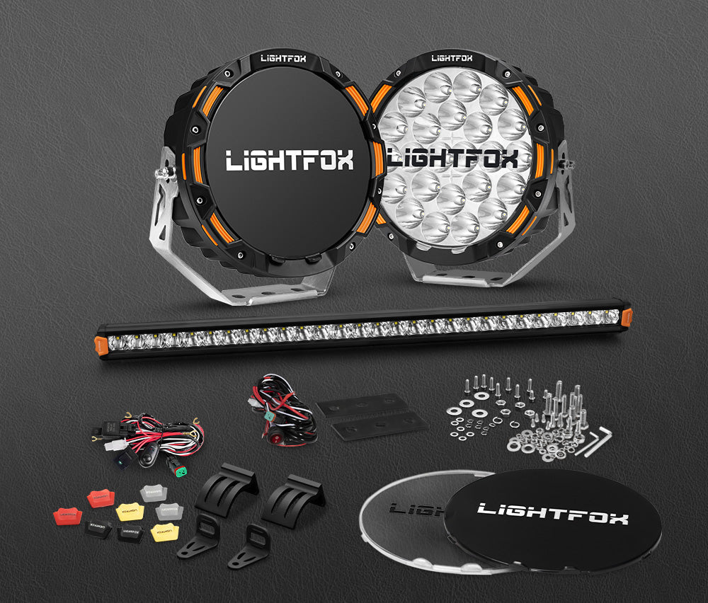 Lightfox OSRAM 9-inch Driving Lights 28-inch LED Bar Combo