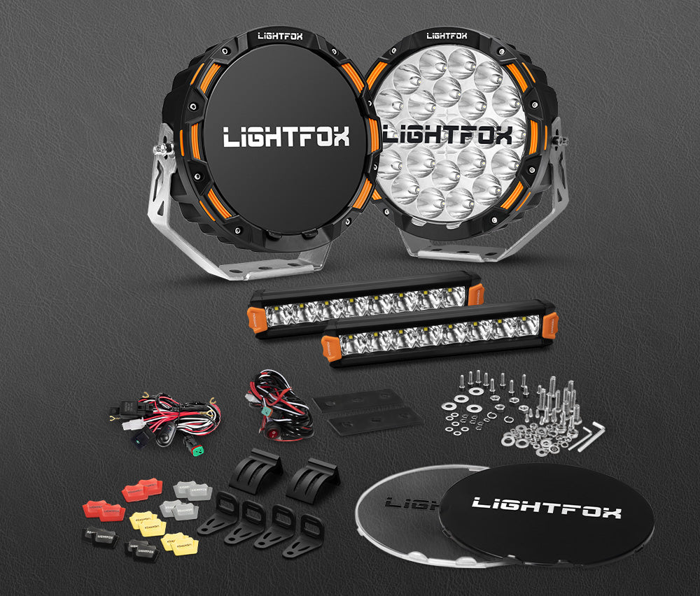 Lightfox OSRAM 9-inch LED Driving Lights & 8-inch Pods Set