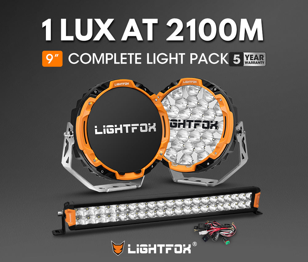Lightfox Osram 9-inch LED Driving Lights, 20-inch Dual Row Bar Kit