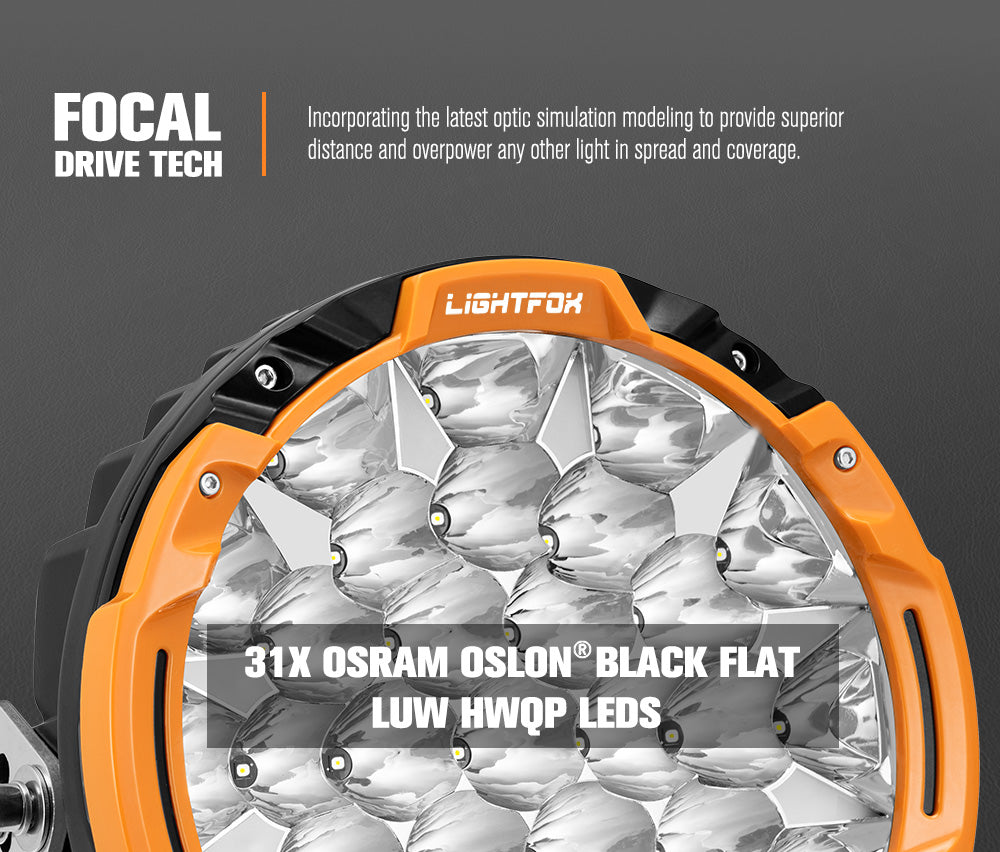 Lightfox Osram 9-Inch LED Driving Lights & 30-Inch Dual Row Light Bar Kit