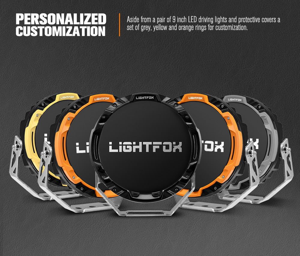 Lightfox Osram 9-Inch LED Driving Lights & 30-Inch Dual Row Light Bar Kit