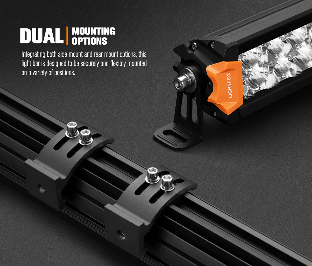 Lightfox Osram 9" LED Driving Lights, 40" Dual Row Light Bar Kit