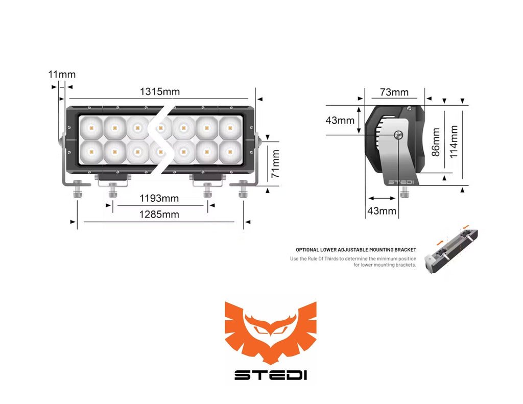 STEDI 52-Inch ST4K 100-LED Double Row Light Bar for Off-Road Adventures