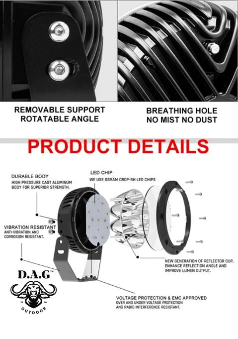 D.A.G 7" 90W LED Spotlight Set