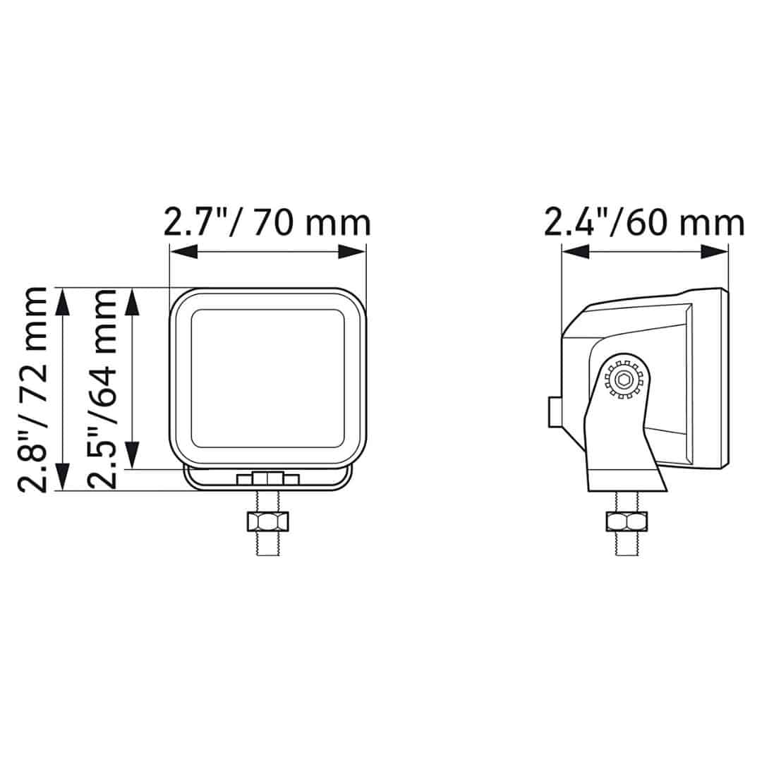 Hella Black Magic 2.7-inch LED Cube Flood Light Kit Off-Road Auxiliary