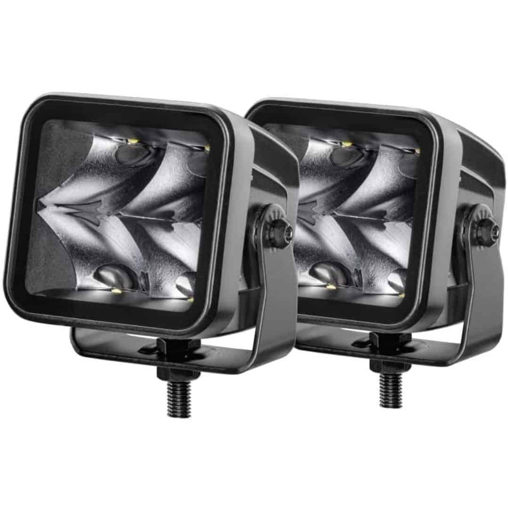 Hella Black Magic 3.2" LED Cube Spot Lights Kit - Off-Road Adventure
