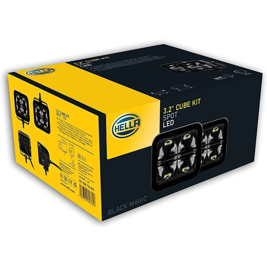 Hella Black Magic 3.2" LED Cube Spot Lights Kit - Off-Road Adventure