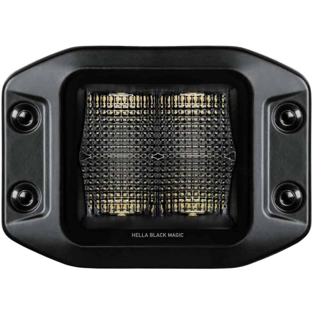 Hella Black Magic 3.2-inch LED Cube Kit: Off-Road Flood/Flush Mount Lights