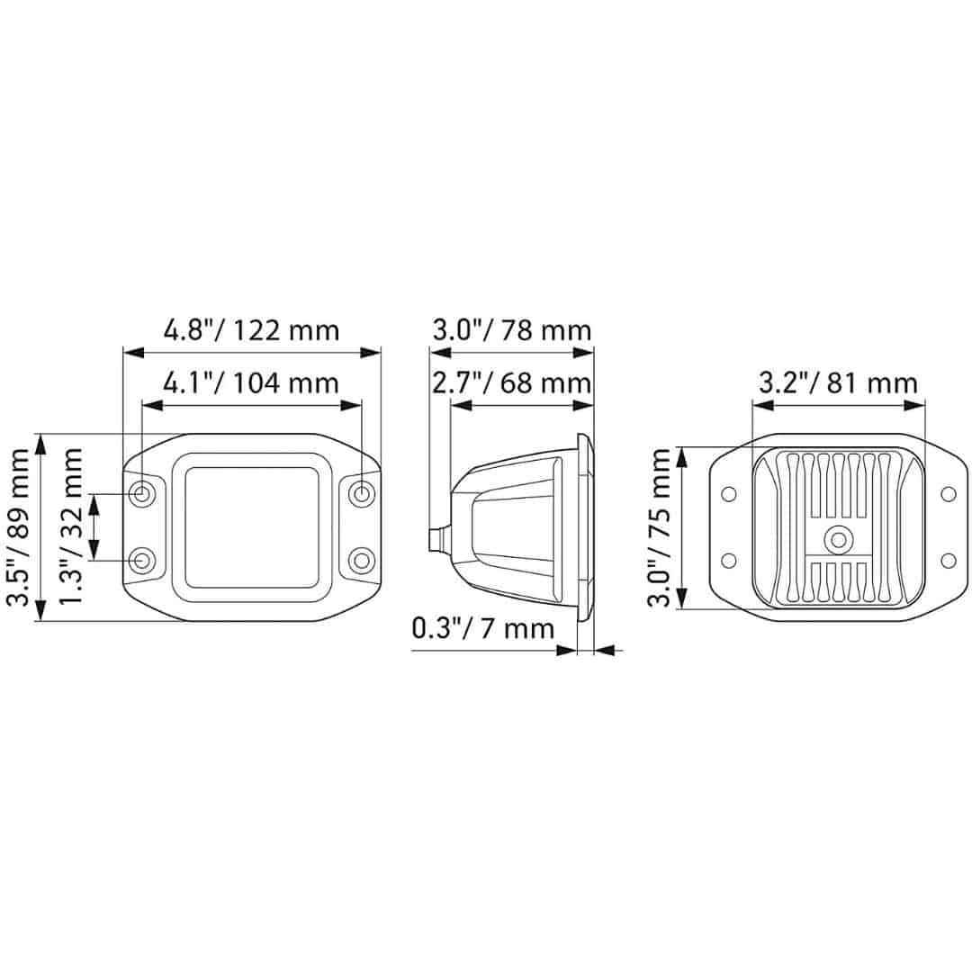 Hella Black Magic 3.2-inch LED Cube Kit: Off-Road Flood/Flush Mount Lights