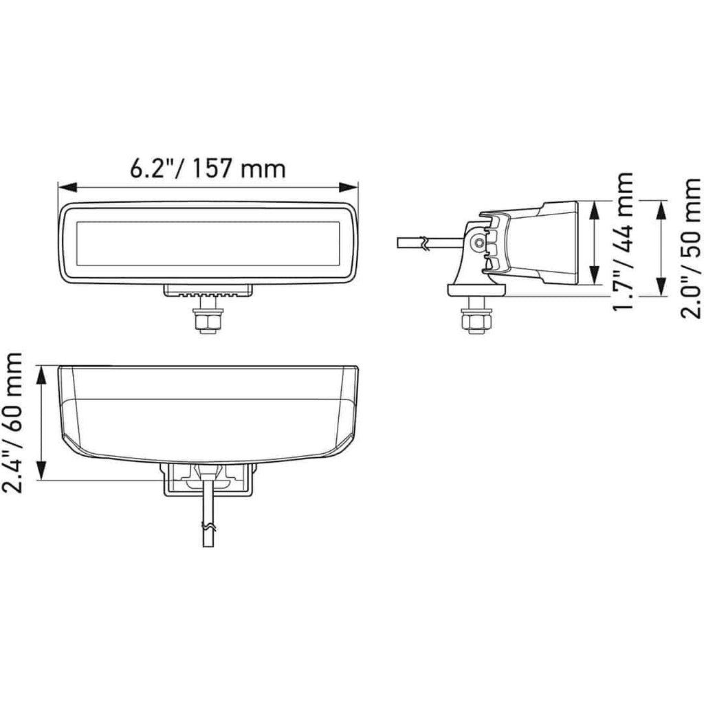 Hella Black Magic 6.2-inch LED Mini Spot Beam Lightbar for Off-Road Vehicles