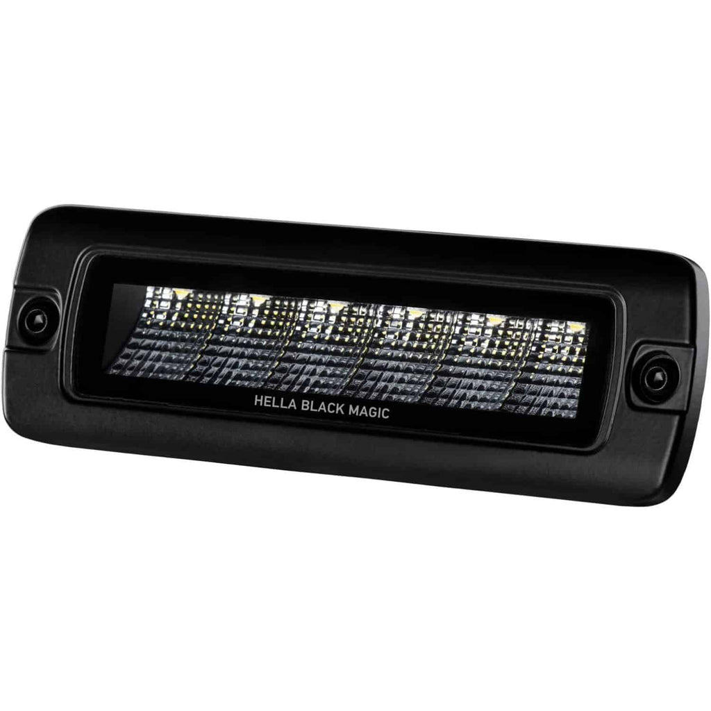 Hella Black Magic 6.2" LED Mini Light Bar - Single Flush Mount Flood