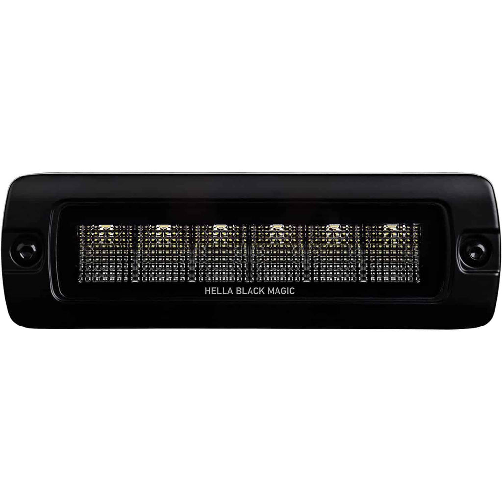 Hella Black Magic 6.2" LED Mini Light Bar - Single Flush Mount Flood