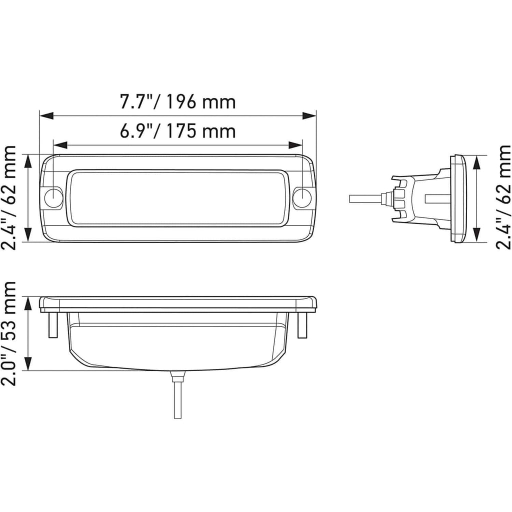 Hella Black Magic 6.2" LED Mini Light Bar - Single Flush Mount Flood