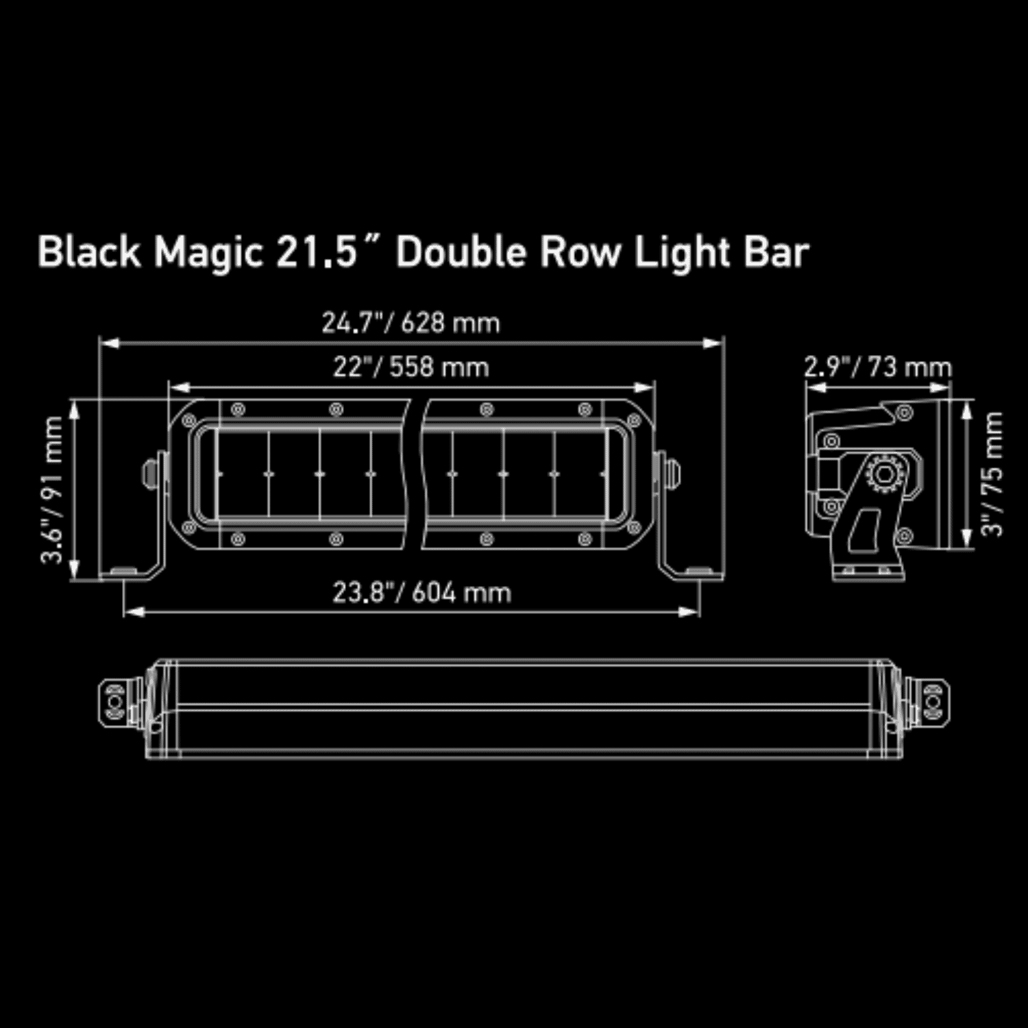 Hella Black Magic Tough 21.5-inch Double Row LED Off-Road Lightbar