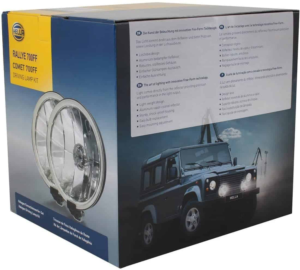 Hella Comet 700FF Driving Lamp Kit, Clear Halogen Bulbs, Rugged Off-Road