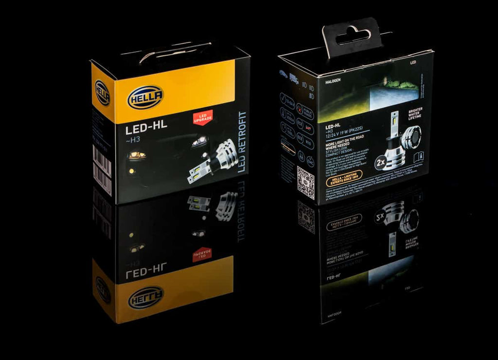 Hella H3 LED Retrofit Conversion Kit - Bright White Daylight Effect Bulbs
