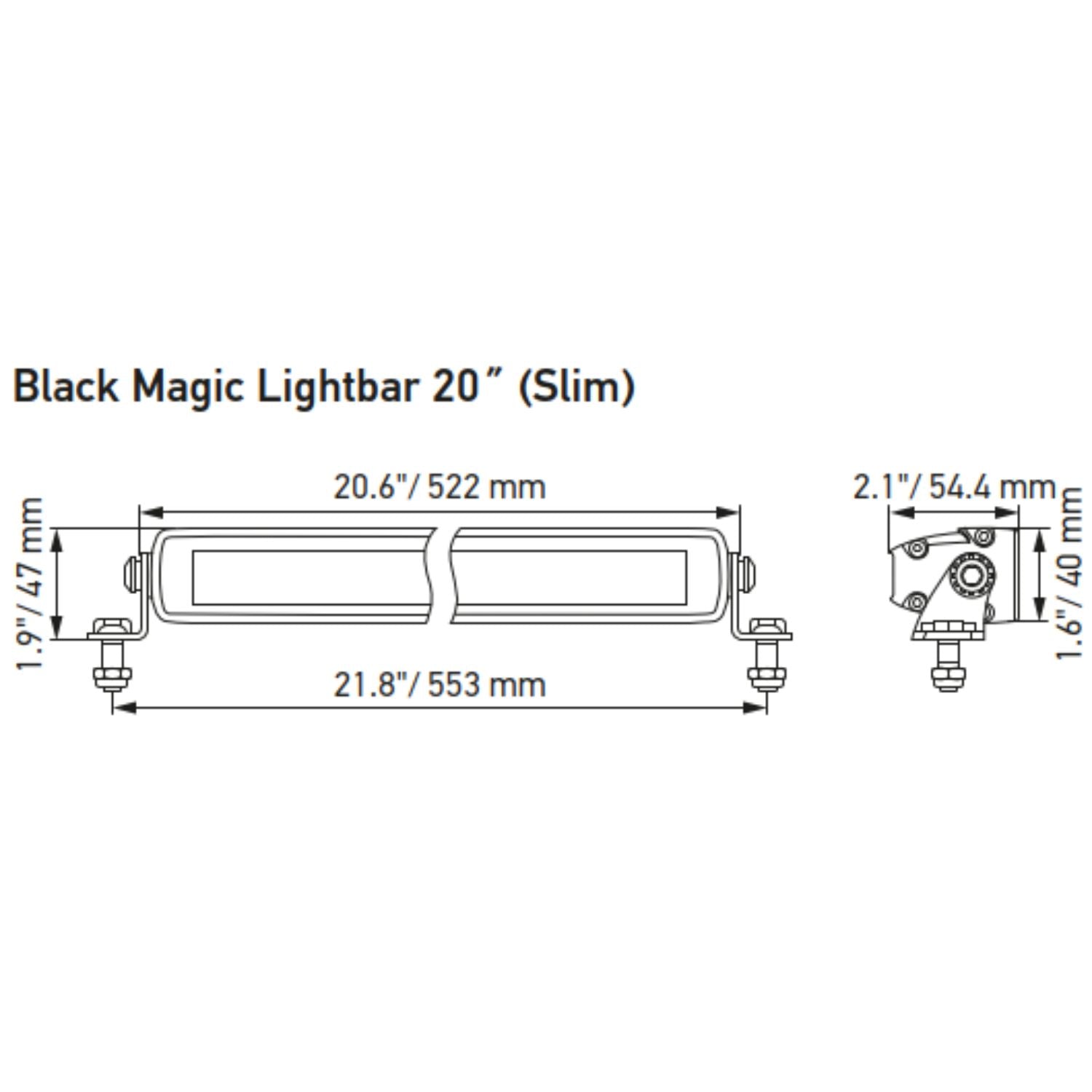 Hella Black Magic 20-inch Slim LED Light Bar for Off-Road Vehicles