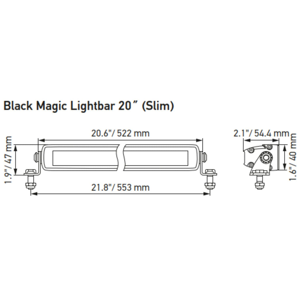 Hella Black Magic 20-inch Slim LED Light Bar for Off-Road Vehicles