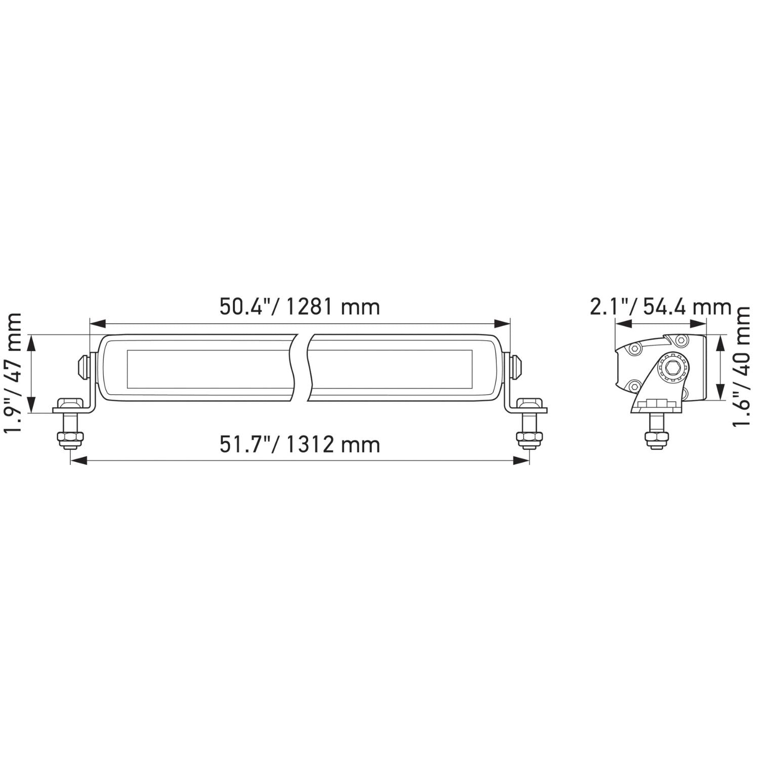 Hella Black Magic 50 Inch Slim LED Light Bar Off-Road Driving Beam