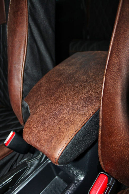 Deluxe Canvas & Leather Console Cover: Premium Protection, Stylish Interior Upgrade, Easy Clean