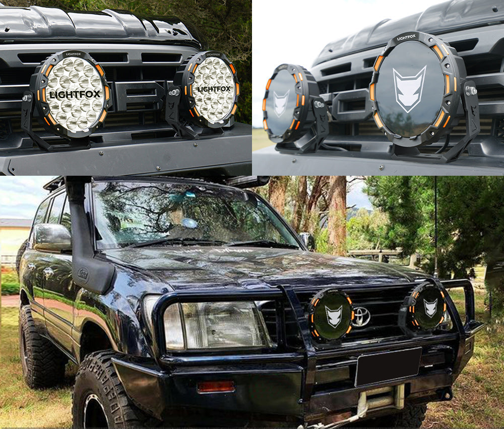 Powerful 9-Inch Lightfox LED Driving Lights: 20,200 Lumens, 3,781ft Beam