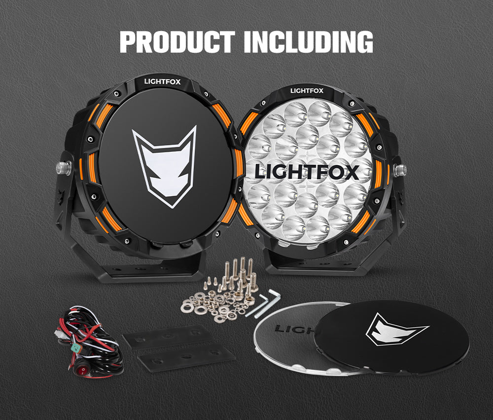 Powerful 9-Inch Lightfox LED Driving Lights: 20,200 Lumens, 3,781ft Beam