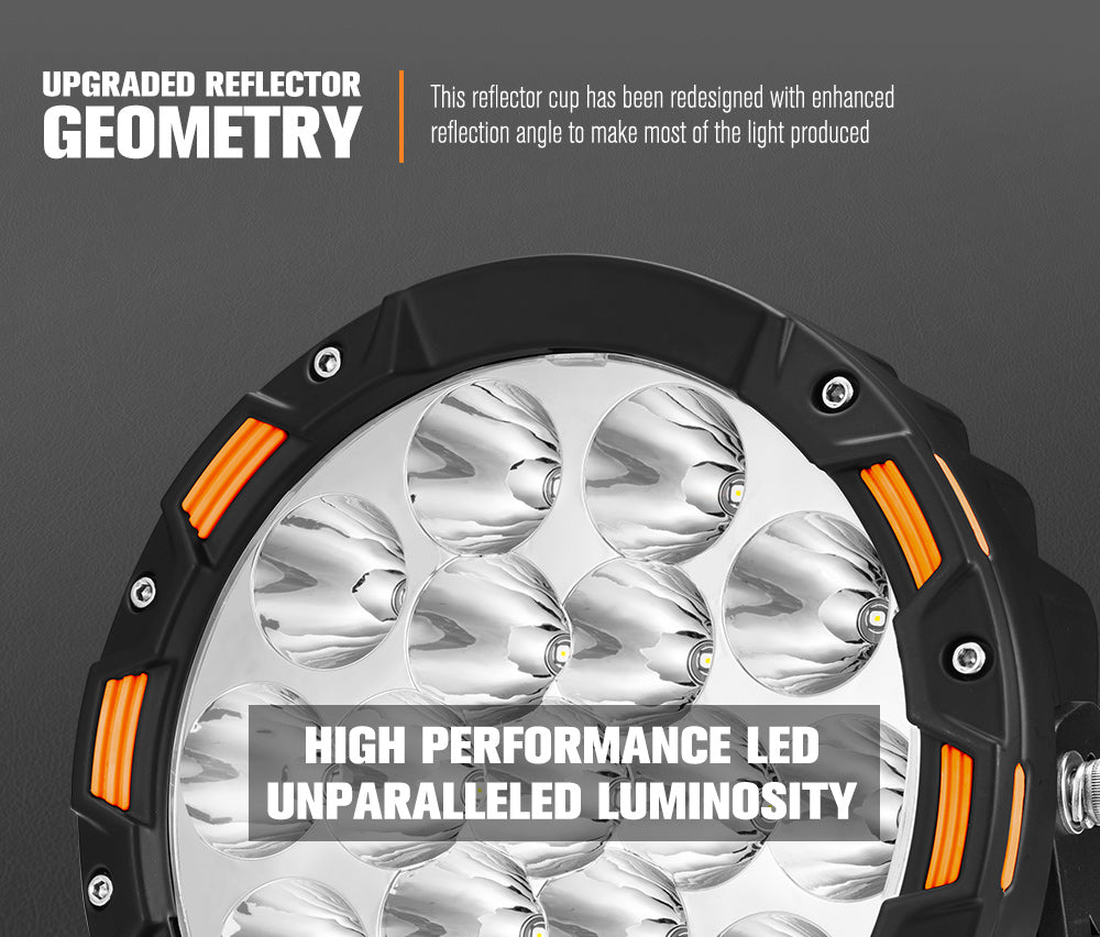 Lightfox 7-inch LED Driving Light 12,603 Lumens, IP68 Waterproof Off-Road Spotlights