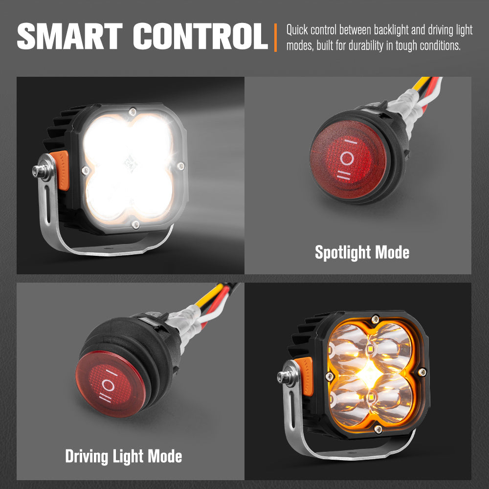 Lightfox High Beam Wiring Harness DT 3-Pin Connector LED Pod Light Kit