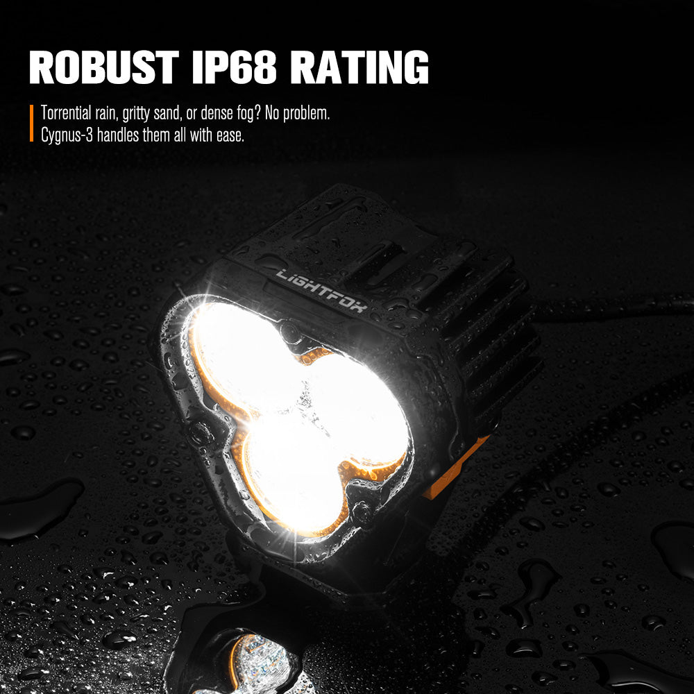 Lightfox Cygnus-3 3-inch 3236 Lumen IP68 Off-Road LED Pod Lights Pair